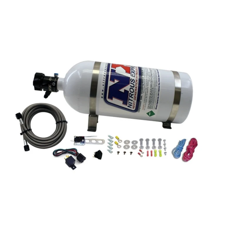 Nitrous Express 8-Zyl.-Düsen-System Komplett (Inkl. 10lb-Flasche, Halterungen, Zuleitung & Elektrik)