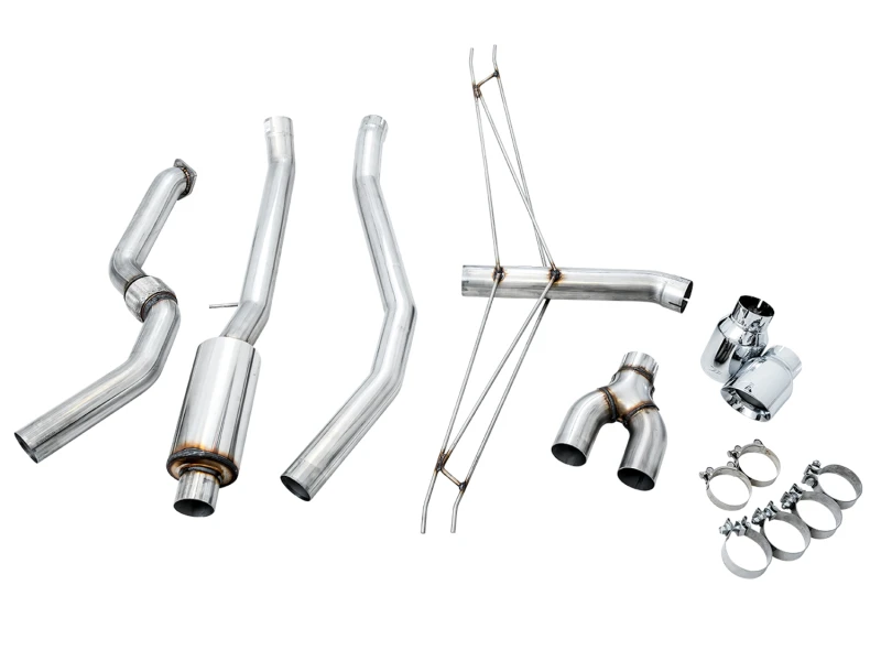 AWE Tuning 2016+ Honda Civic Si Track Edition Auspuff mit Frontrohr und Dual Chrome Silber Tips