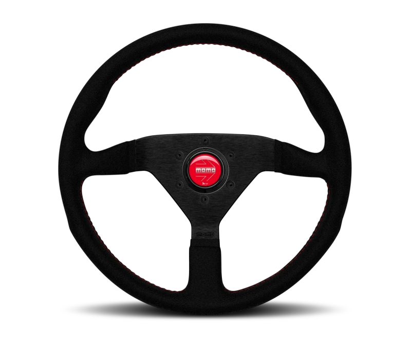 Momo Nero Steering Wheel 350 mm - Black Leather/Suede/Black Spokes