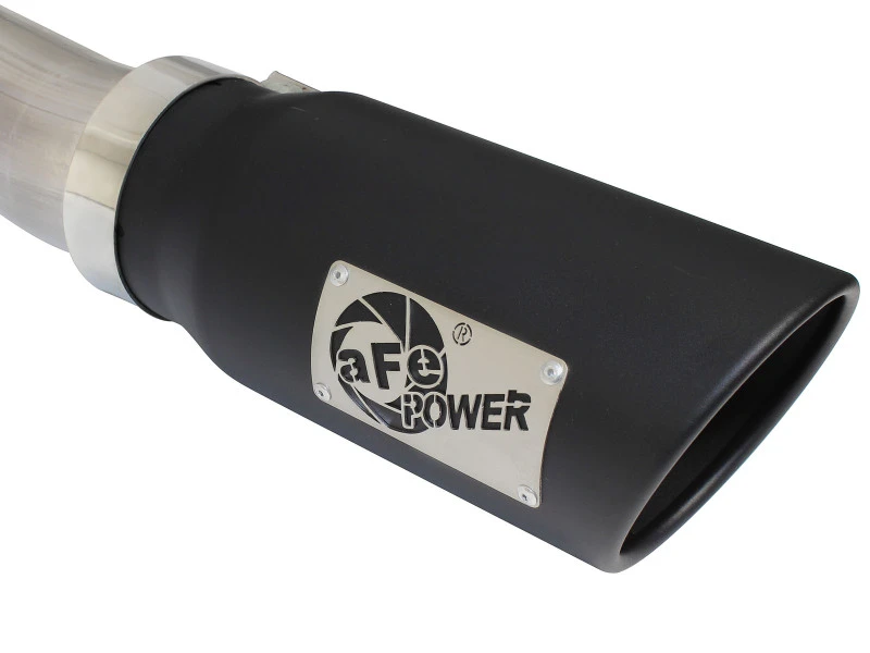 aFe MACHForce XP Auspuff 3in-3.5in SS Einzelseitige Auspuffanlage mit schwarzer Spitze 99-04 Ford F150 V8 5.4L/6.8L