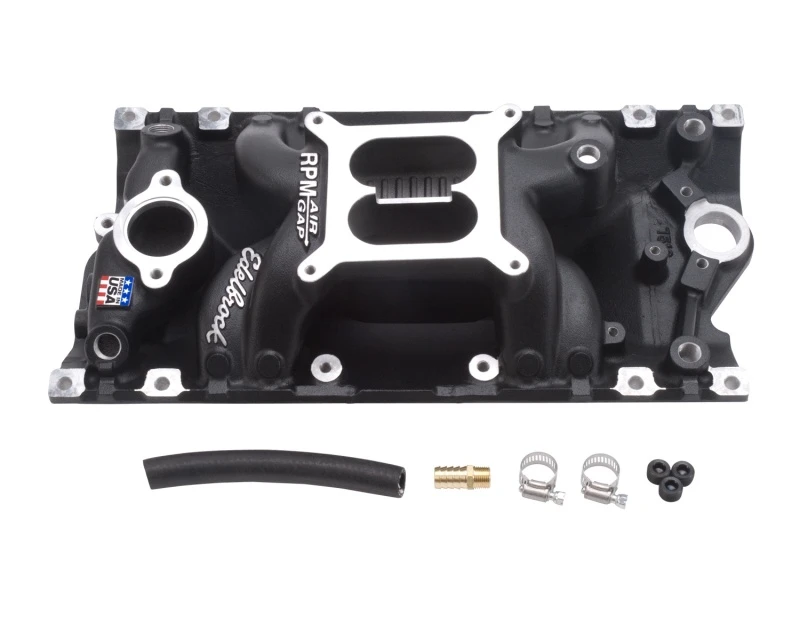 Edelbrock Performer RPM Air Gap Vortec Schwarz