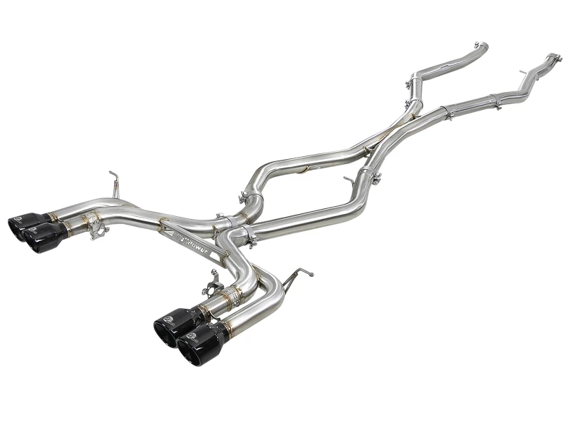 aFe MACH Force-Xp 3,5-Zoll-304-Edelstahl-C/B-Auspuff ohne Schalldämpfer 15-18 BMW X5 M V8-4,4L (tt) - schwarze Spitze