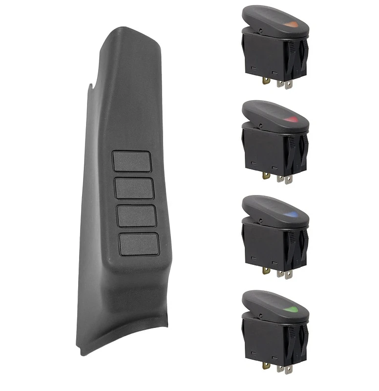 Rugged Ridge A-Pillar 4-Schalter-Pod Schwarz RHD 11-18 Jeep Wrangler JK