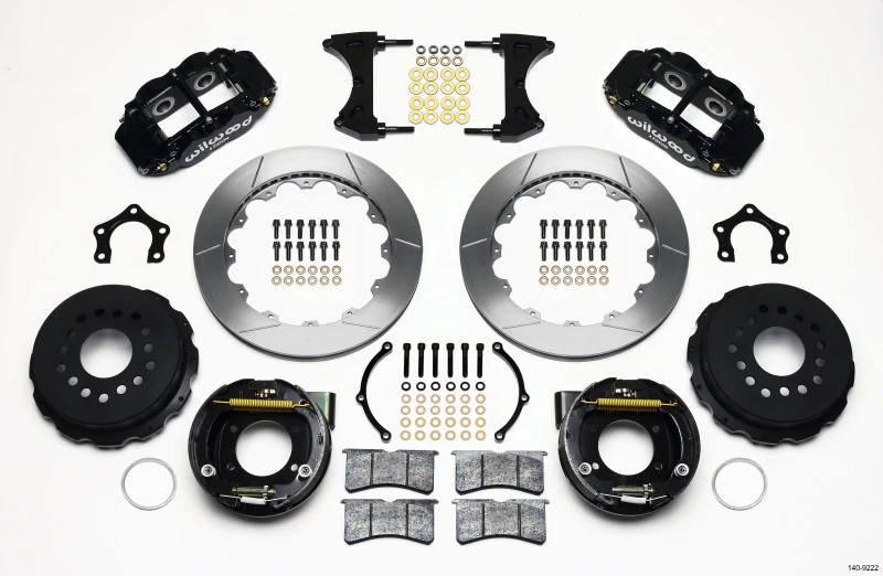 Wilwood Narrow Superlite 4R Hintere Bremse Kit 12,88 Zoll Mopar/Dana 2,36 Zoll Off mit Snap Ring Lager