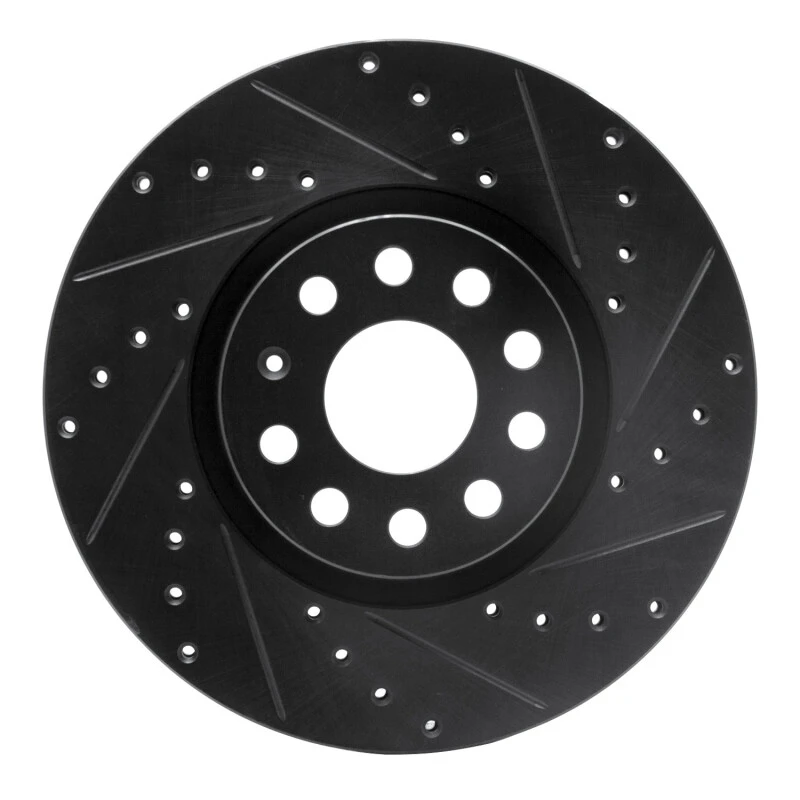 DFC 05-25 Audi TT Front Right Drilled & Slotted Black Brake Rotor