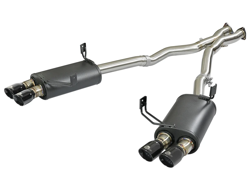 aFe MACH Force-Xp 2-1/2in 304 SS Kat-Back Auspuffanlage mit schwarzen Endrohren 05-08 BMW Z4 M Coupe (E86) L6 3.2L