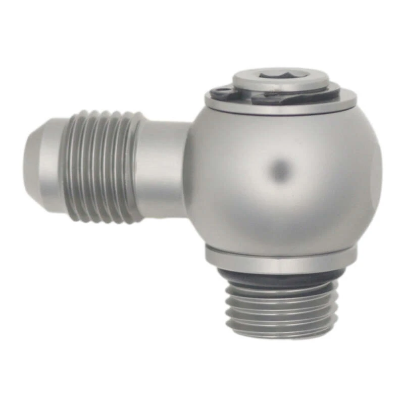 DeatschWerks 6AN ORB-Männlich zu 6AN Männlich Flare Low Profile 90-Grad-Drehgelenk - eloxiertes DW-Titan