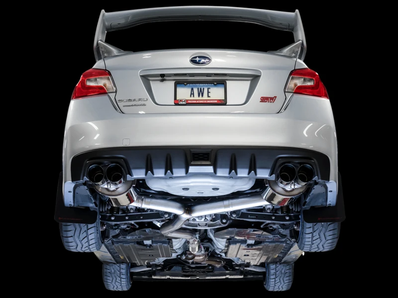 AWE Tuning Subaru STI VA / WRX GV / STI GV Sedan Touring Edition Auspuff - Chrom Silber Spitze (102mm)