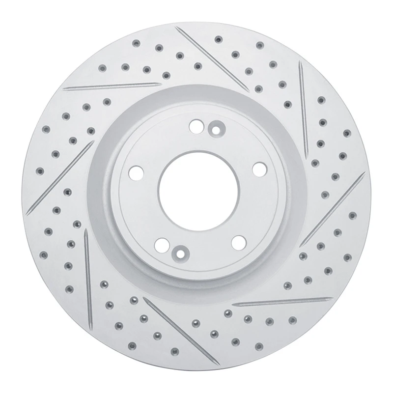 DFC 10-16 Hyundai Genesis Coupe Front Right Drilled & Slotted Geoperformance Rotor