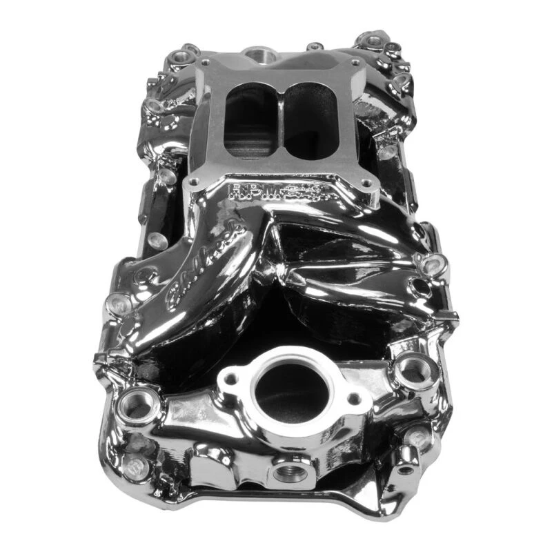 Edelbrock Chevy Big Block RPM Air-Gap 2-R Ansaugkrümmer Chrom Plasma Finish