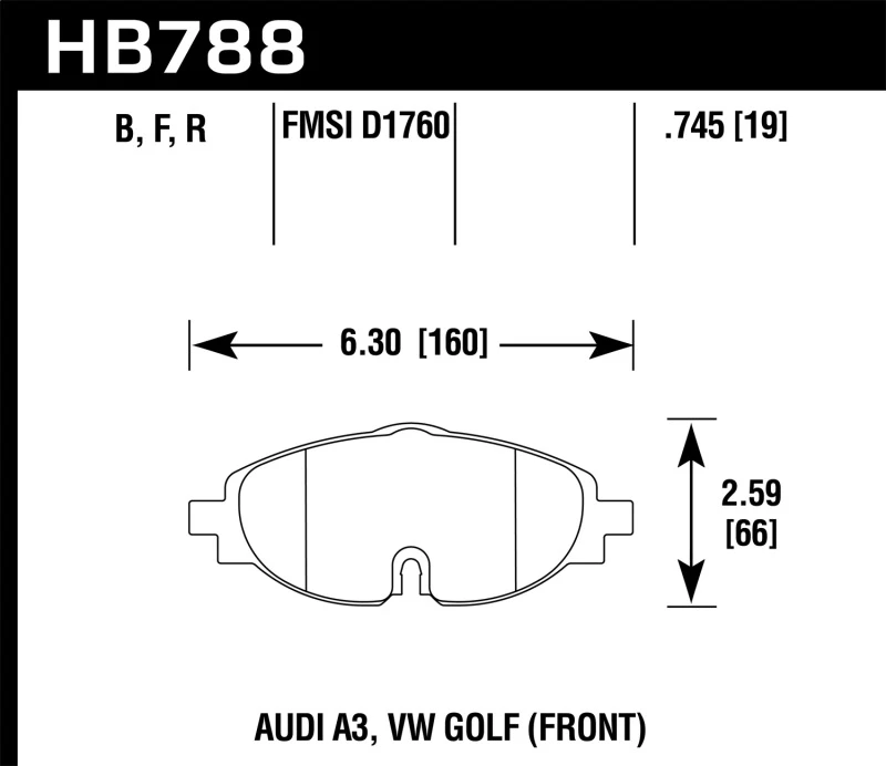 hawk-performance_HB788B.745-679342136369b Hawk 15-17 VW Golf / Audi A3/A3 Quattro Front High Performance Brake Pads