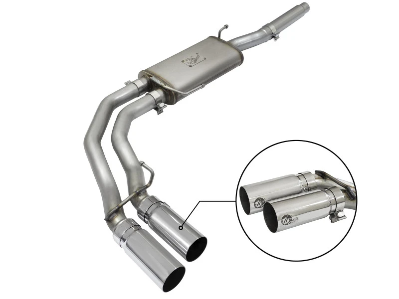 aFe Rebel Auspuff-System Cat-Back SS Ford F-150 04-08 V8 4.6/5.4L mit polierten Endrohren