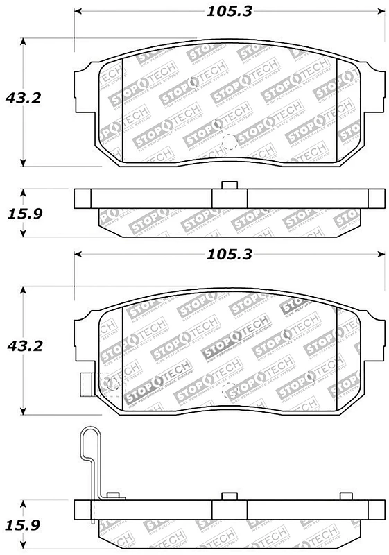StopTech Street Touring 11/00-02 Infiniti G20/10/00-04 I30/I35 Rear Brake Pads