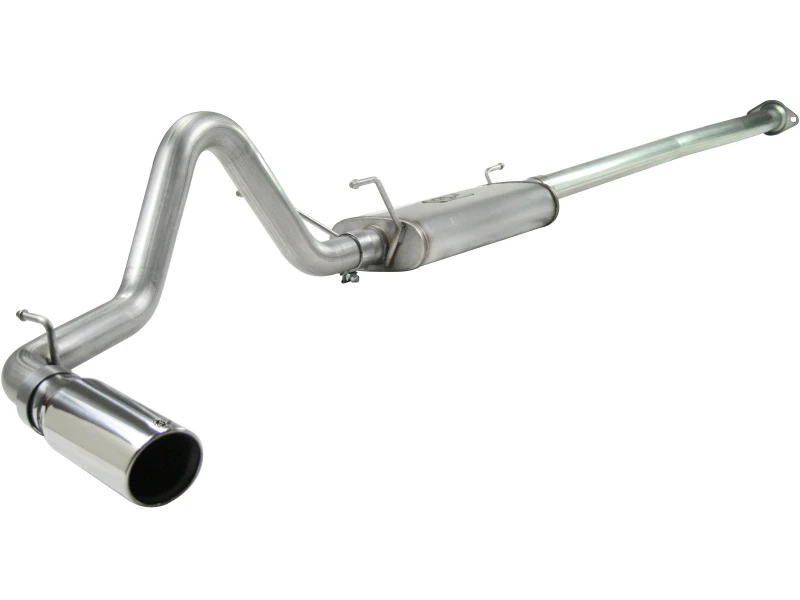 aFe MACHForce XP 2,5 Zoll 409SS Kat-Auspuff mit 304SS poliertem Endstück 05-13 Toyota Tacoma V6 4,0L