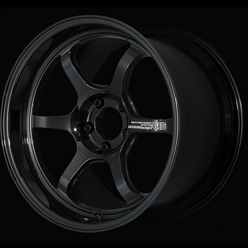 Advan R6 18x10.0 +24 5x114.3 Racing Titanium Black Wheel