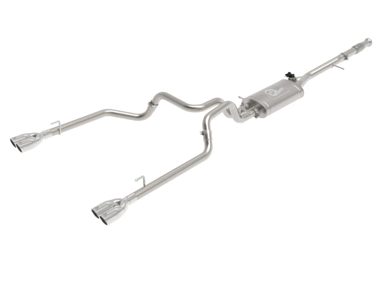 aFe Gemini XV 3 Zoll 304 SS Kat-Abgasanlage mit Cutout 19-21 GM Silverado/Sierra 1500 V8- mit schwarzen Endrohren
