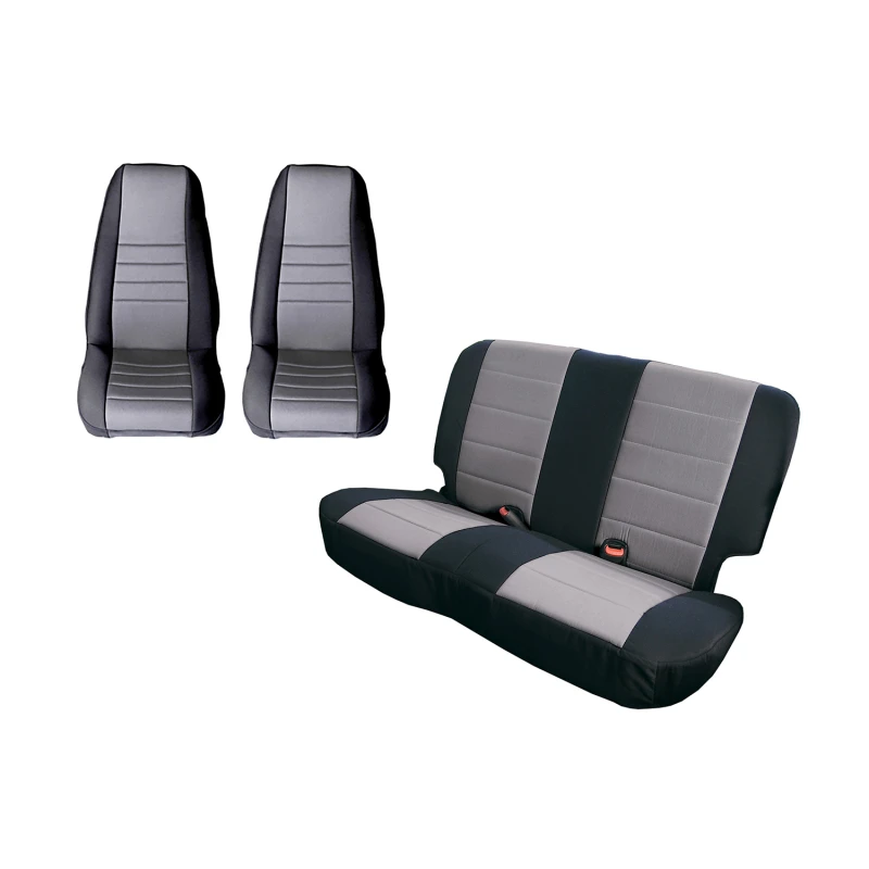 Rugged Ridge Sitzbezug-Kit Schwarz/Grau 80-90 Jeep CJ/YJ