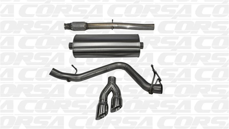 Corsa 14-19 GMC Sierra/Chevy Silv 1500 Crew Cab/Kurzes Bett 5.3L V8 Polierter Sport Einseitiger CB-Auslass
