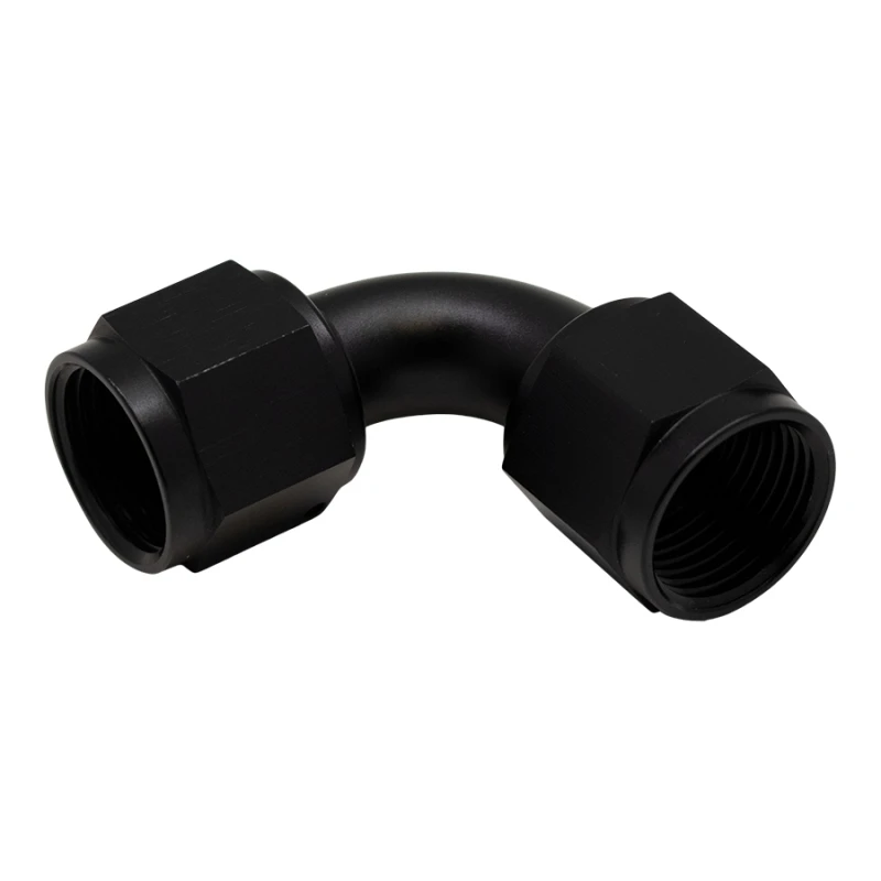 DeatschWerks 10AN Flare Female Swivel 90-Grad zu 10AN Flare Female Swivel - eloxiert matt schwarz