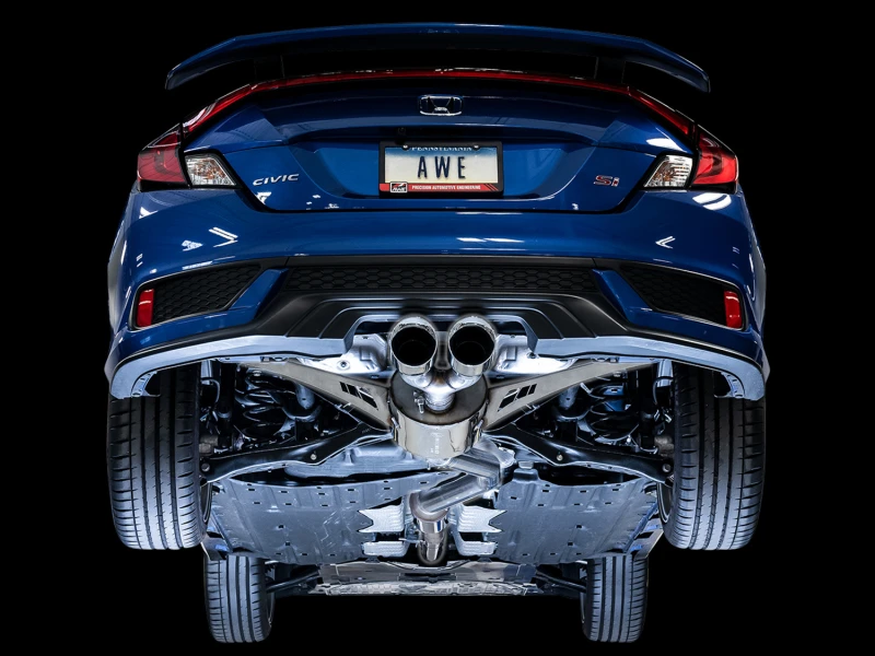 AWE Tuning 2016+ Honda Civic Si Touring Edition Auspuff mit Frontrohr und Dual Chrome Silber Endrohren