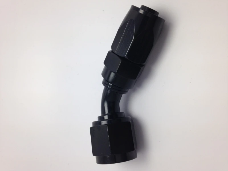 Fragola -10AN Fem x -8AN Hose 45 Degree Reducing Hose End - Black
