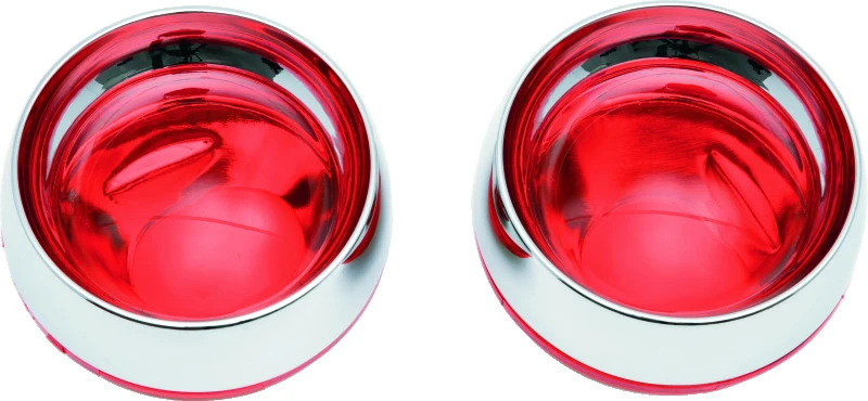 Kuryakyn Deep Dish Bezels mit roten Linsen