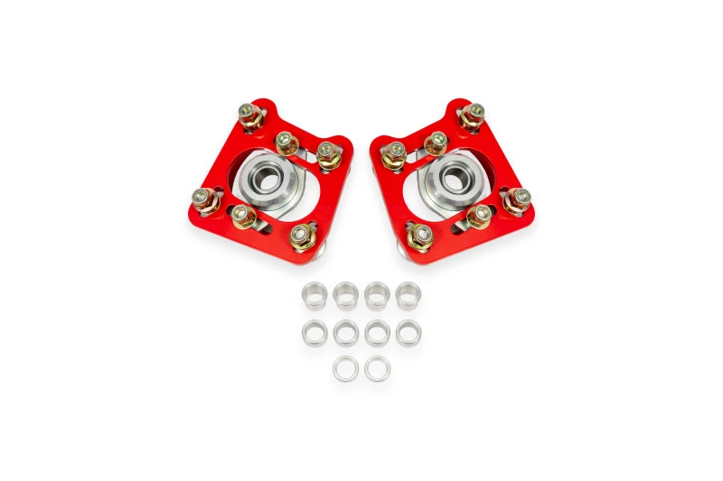 BMR 94-04 Ford Mustang Steel Caster Camber Plates - Red