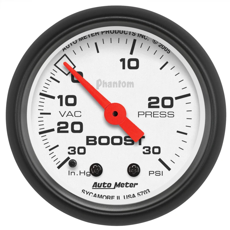 Autometer Phantom 52mm 30 PSI Mechanical Boost Gauge