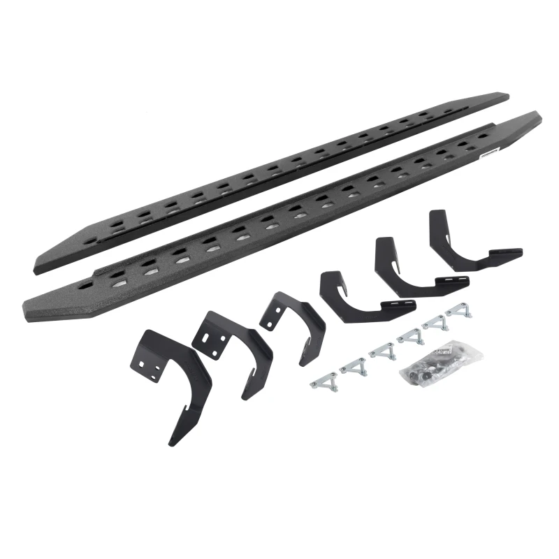 Go Rhino 15-22 Ram 1500 QC 4DR (Clssc Bdy) RB20 Slim Laufbretter Kit (mit Halterungen) - Bedliner Beschichtung