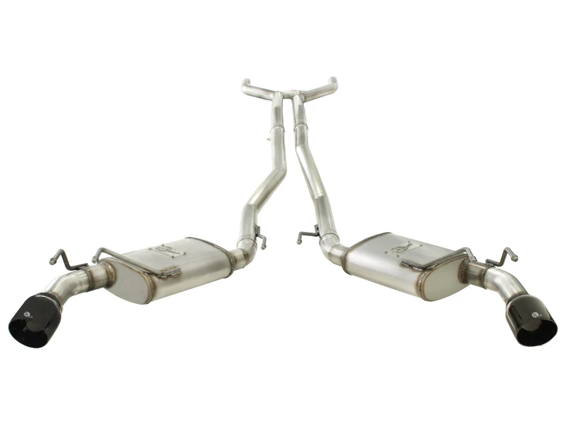 aFe MACHForce XP Auspuff 2,5 Zoll Edelstahl CB/10-13 Chevy Camaro V6-3,6L (td) (glänzend schwarze Spitze)