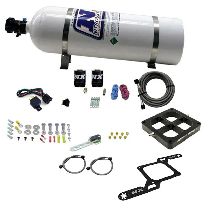 Nitrous Express Dominator Single Entry Crossbar Pro-Power Nitrous Kit (100-500HP) w/15lb Bottle