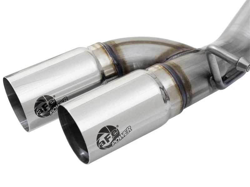 aFe Rebel Series CB 3 Zoll mittlerer Seitenausgang SS Exht mit polierten Spitzen 15-17 Chevy Colorado / GMC Canyon