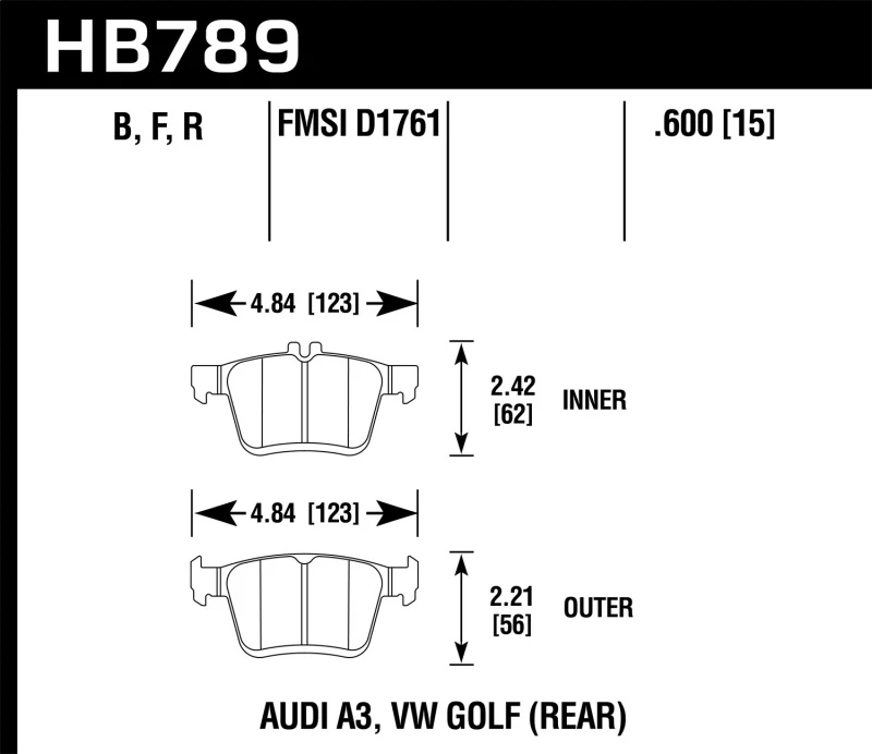 hawk-performance_HB789B.600-6793421681717 Hawk 15-20 Audi A3/S3 Performance Ceramic Street Rear Brake Pads