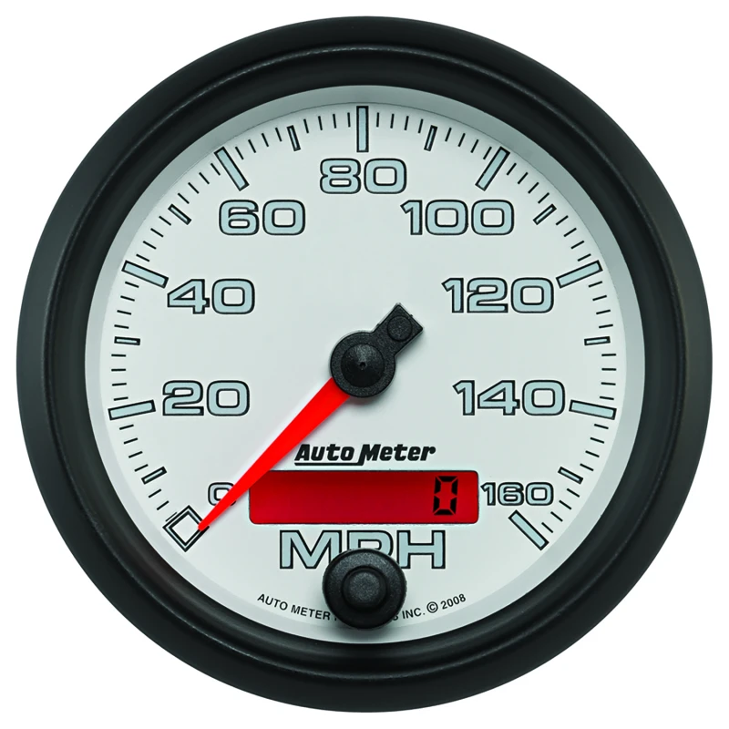 Autometer Pro-Cycle Gauge Speedometer 3 3/8in 160Mph Elec. Programmable White