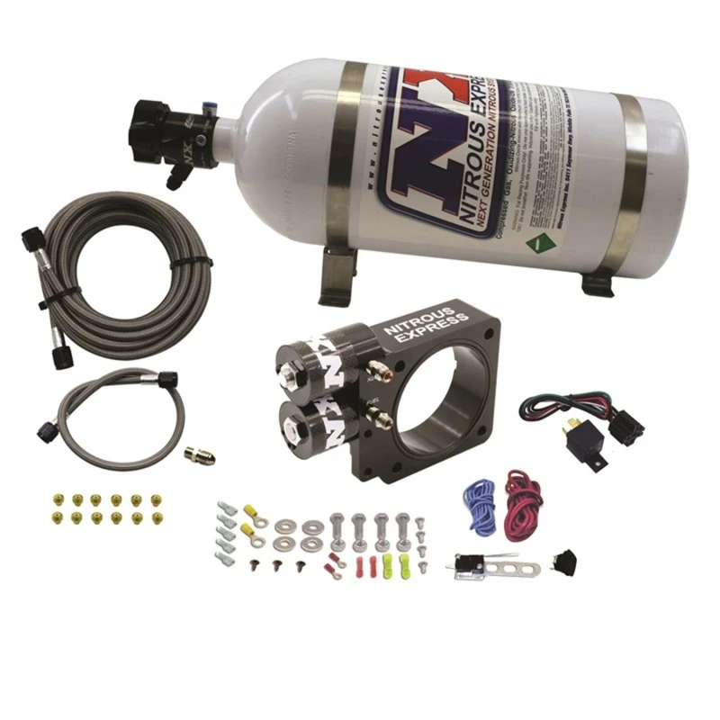 Nitrous Express 86-93 Ford Mustang GT 5.0L (Pushrod) Nitrous-Plattensatz mit 10lb-Flasche