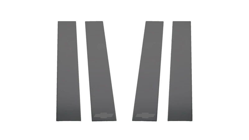 Putco 2020 Chevy Silv HD 2500/3500 - Chevrolet Bow Tie Etching (6pcs) Black Platinum Pillar Posts