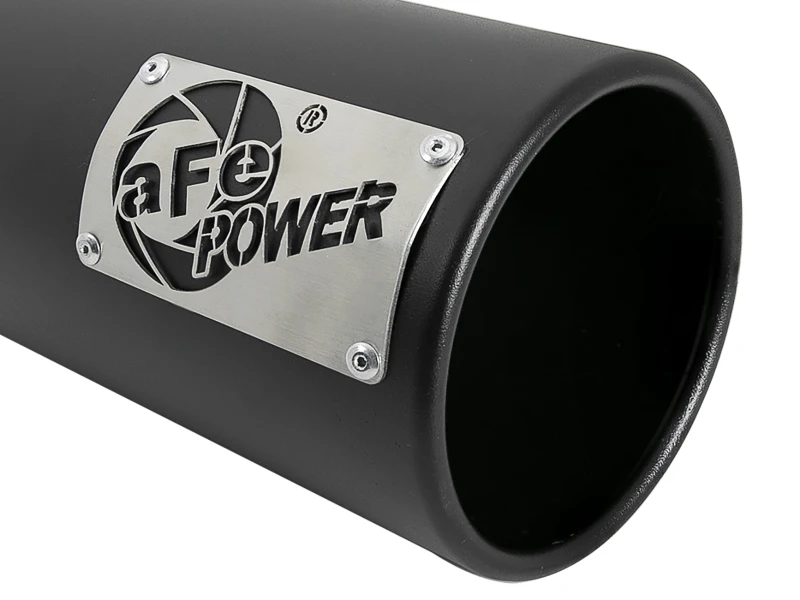 aFe SATURN 4S 4 Zoll SS Intercooled Auspuff-Endstück - Schwarz 4 Zoll Einlass x 5 Zoll Auslass x 12 Zoll L Schraubmontage