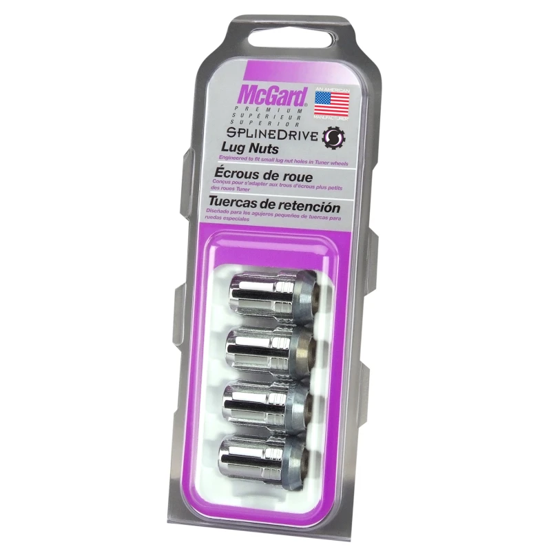 McGard SplineDrive Radmuttern (Kegel-Sitz) M12X1,5 / 31,5mm Länge (4-Stück) - Chrom (Tool erforderlich)
