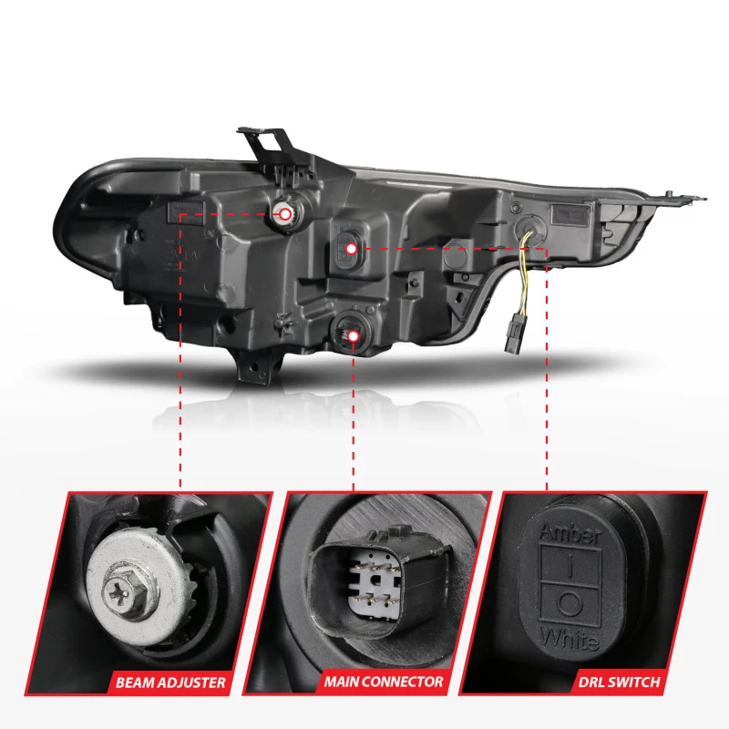 Anzo 2023+ Chevy Colorado Full LED Proj. Headlights w/ Black Housing - Seq. Lightbar w. DRL
