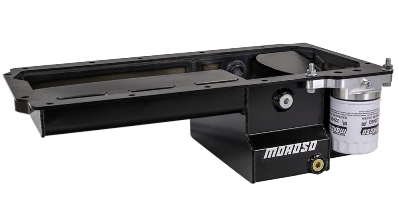 Moroso Dart LS Next Gen 3 Skirted Block Early F-Body Baffled Drain Back Steel Oil Pan - Black