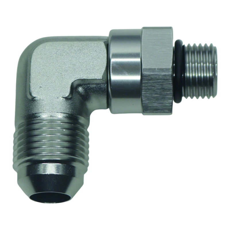DeatschWerks 6AN ORB Männliches Schwenkstück auf 8AN Männliches Flare 90-Grad - Eloxiertes Titan