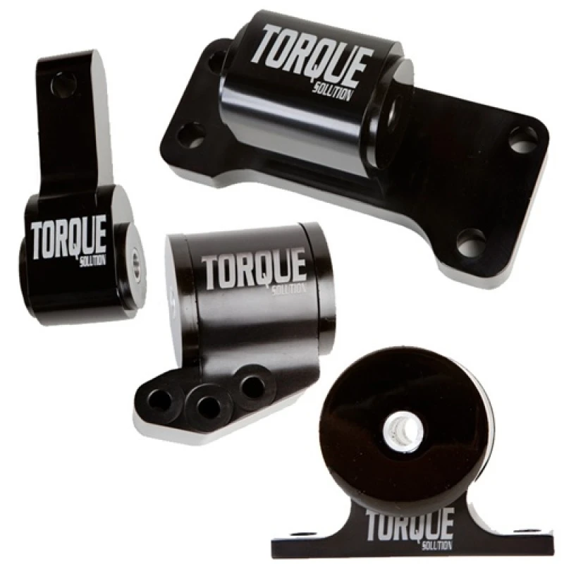 Torque Solution Billet Aluminium 4-teiliger Motorhalter-Kit für Mitsubishi Evolution 01-06 (5-Gang Schaltgetriebe)
