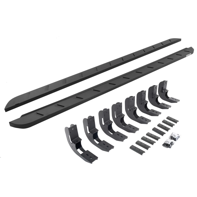 Go Rhino 20-22 GMC Sierra 2500HD CC (Neuer Körper) RB10 Slim Laufbrett-Kit (mit Halterungen) - Tex. Schwarz