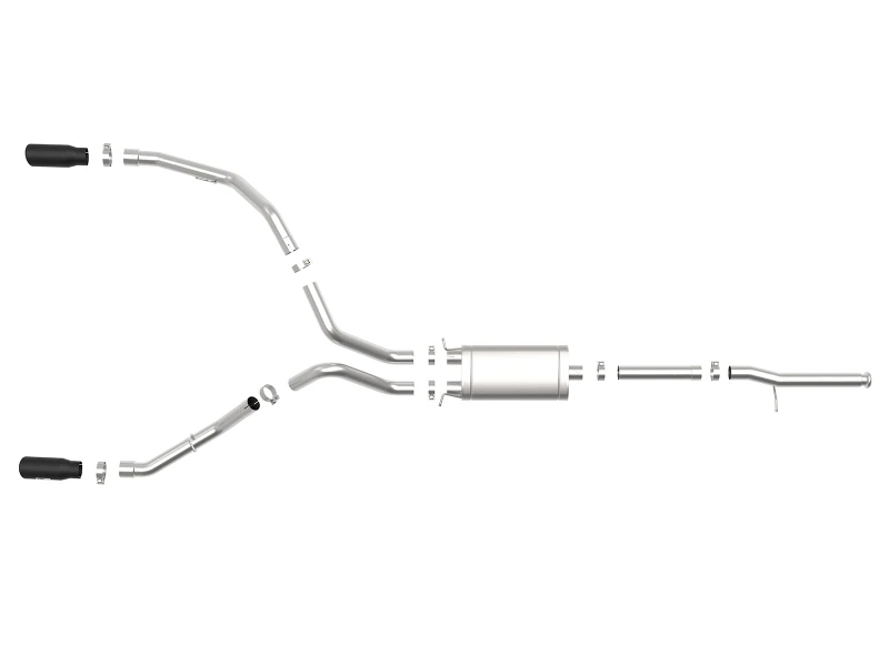 aFe Apollo GT Series 3 IN 409 SS Kat-Back Abgasanlage mit schwarzem Endrohr für GM Sierra 1500 09-18