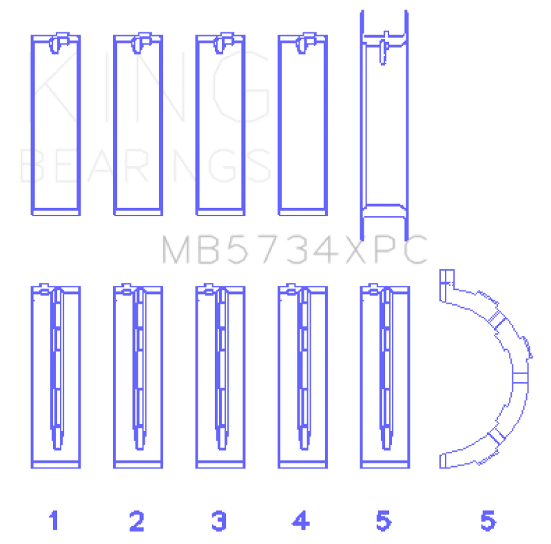 King Ford 302 CID Coyote (Größe STDX) Hochleistungs- beschichtete Hauptlager-Set