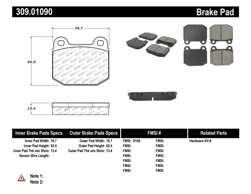 stoptech_309.01090-6794f48398808 StopTech Performance 05-06 Lotus Exige Front Brake Pads