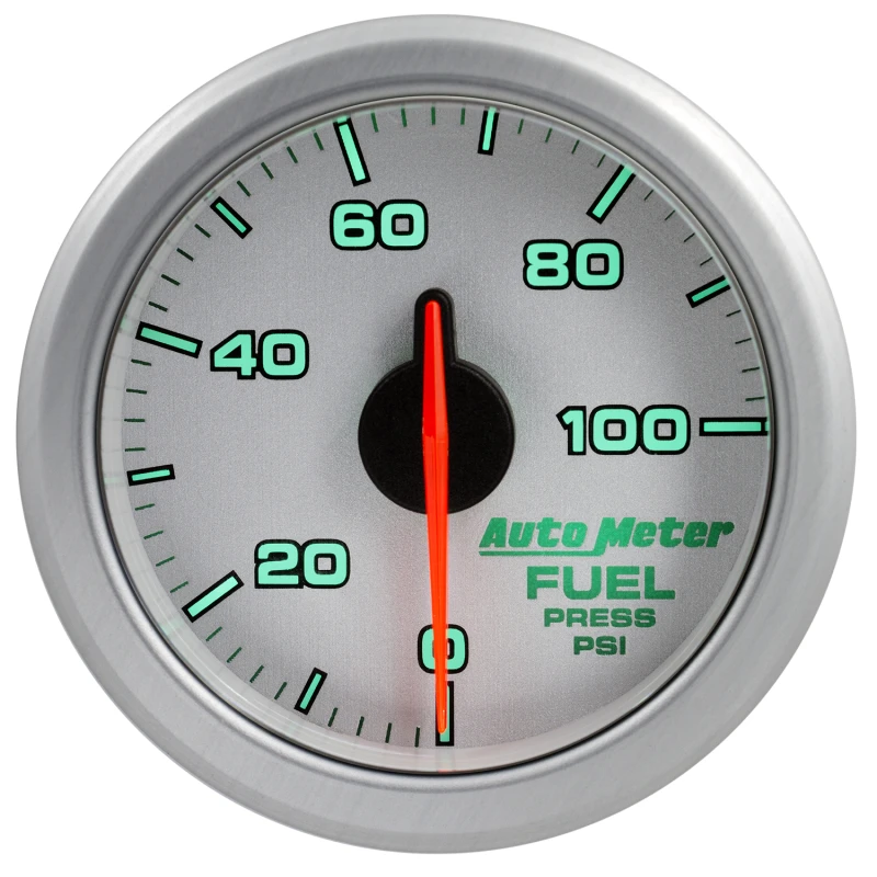 Autometer Airdrive 2-1/6 Zoll Kraftstoffdruckanzeige 0-100 PSI - Silber