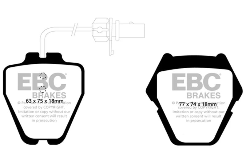 EBC Redstuff Frontbremsbeläge für 99-01 Audi A6 Quattro 2.7 Twin Turbo Sedan