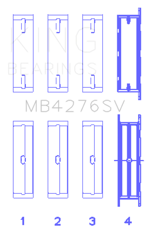 King Ford 276DT/D17TED4/AJD 2,7L V6 (Größe +0,10) Hauptlager-Set
