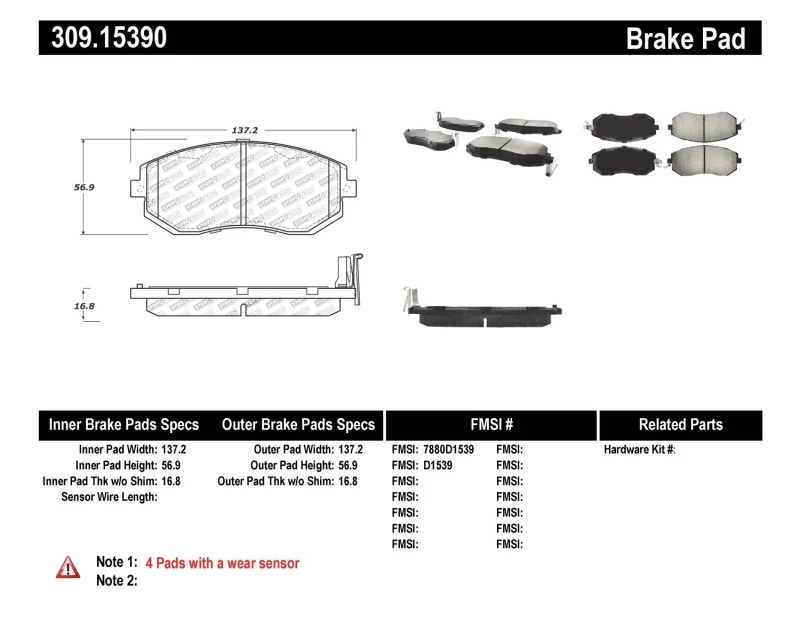 StopTech Performance for 13 Scion FR-S / 13 Subaru BRZ Front Brake Pads